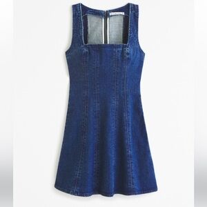 Abercrombie & Fitch Indigo Denim Square-Neck Mini Dress